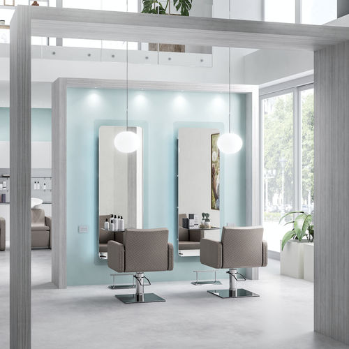 Metall-Schminksessel - SQUARE - Beauty Star - Kunstleder / regelbar / drehbar
