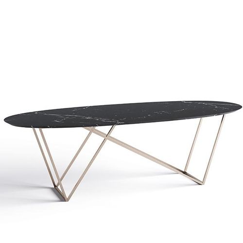 Moderner Tisch - GRACE - Cindarella - Laminat / Gestell aus Metall / oval