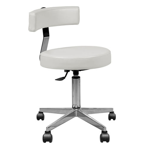 Moderner Arbeitshocker - BASIC P06 - FIAPP - Stoff / Leder / Gestell aus rostfreiem Edelstahl