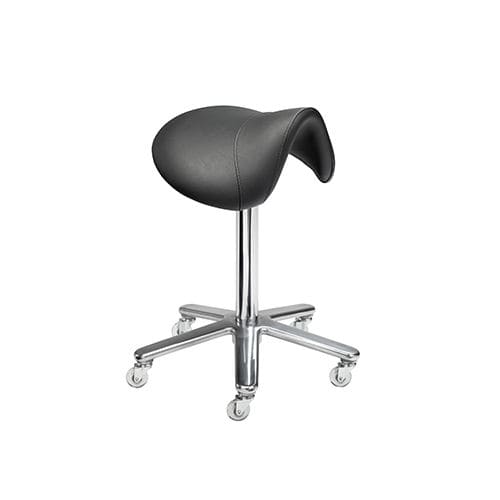 Arbeitshocker / Gestell aus Metall - LADY JOCKEY - Kiela Metaalwarenfabriek B.V. - mit Rollen / ergonomisch / sattelförmig