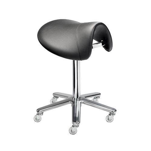 Moderner Arbeitshocker - JOCKEY  - Kiela Metaalwarenfabriek B.V. - Kunstleder / Gestell aus Metall / mit Sterngestell