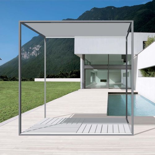 Verbundholz-Pavillon - QZone - Bsinergy - Stoffdach / Aluminiumstruktur
