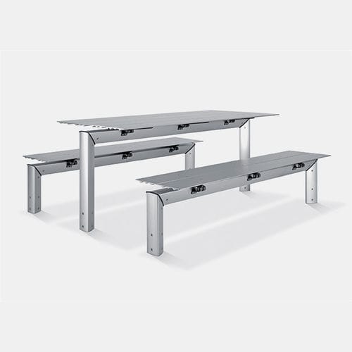 Moderner Picknicktisch - Loco  - Bsinergy - galvanisiertem Stahl / Gestell aus Metall / rechteckig