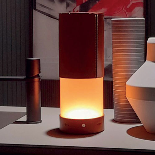 Tischlampe - Chapeau - Bsinergy - Glas / Leder / modern