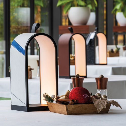 Tischlampe - Kyta - Bsinergy - Stoff / Holz / Leder