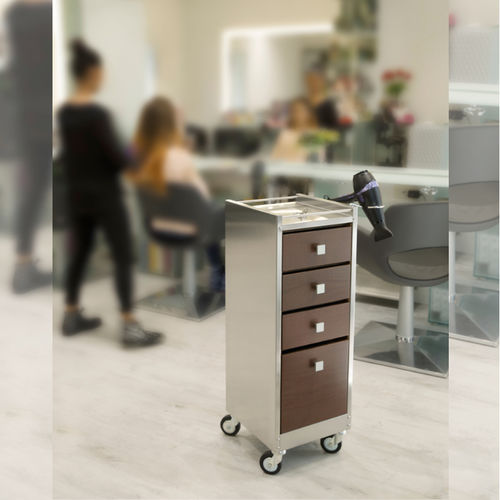 Wagen für Frisörsalon - 020 - Artecno Srl - Edelstahl / Holz