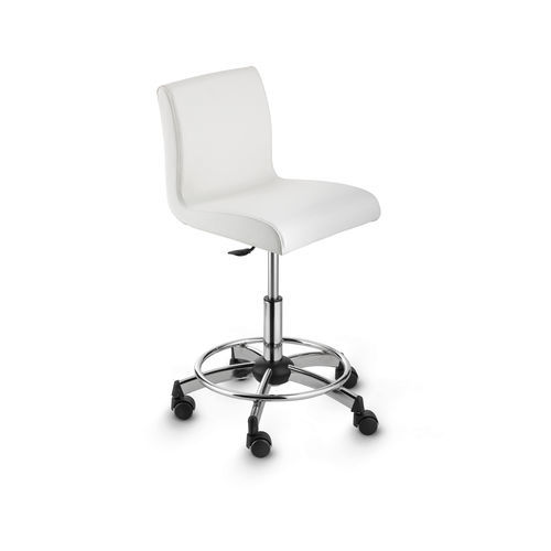 Moderner Arbeitshocker - Stylish - Artecno Srl - Kunstleder / Gestell aus Metall / mit Rollen