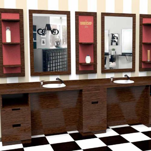 Moderner Schminktisch - OTELLO - BONVINI - Holz / wandmontiert / für Frisörsalon
