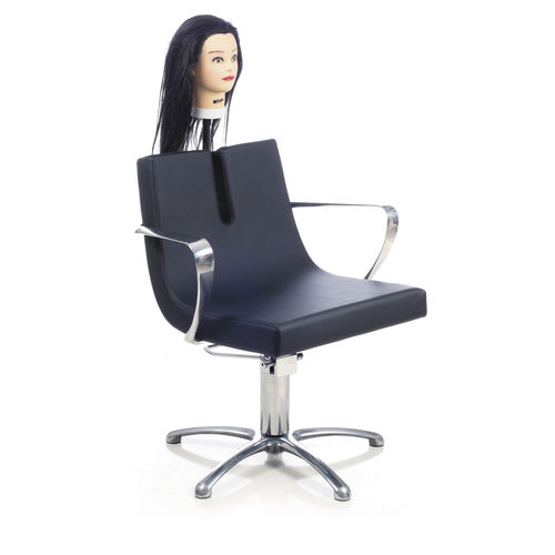 Moderner Friseurstuhl - TEACH - Nelson Mobilier - Kunstleder / Edelstahl / aus verchromtem Metall
