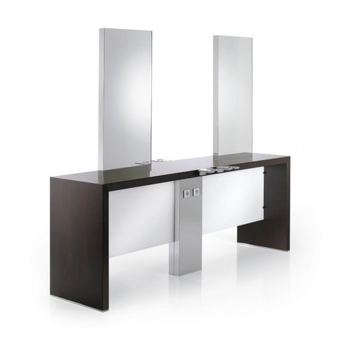 Moderner Schminktisch - KRYSTAL CENTRALE 4P - Nelson Mobilier - Laminat / für Frisörsalon / Viersitzer