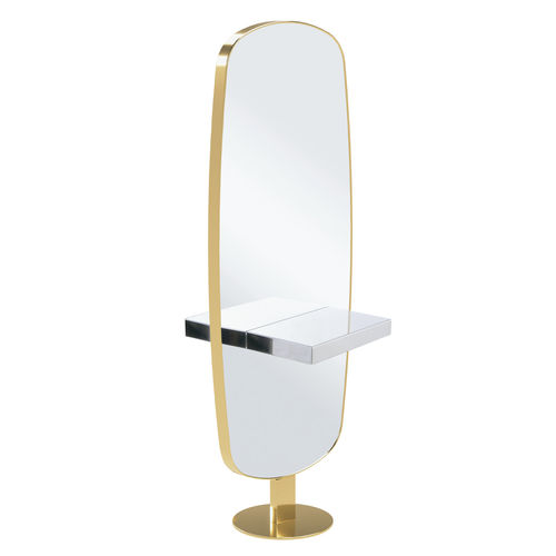 Moderner Schminktisch - OVALIS DOUBLE - Nelson Mobilier - Glas / Edelstahl / poliertes Messing