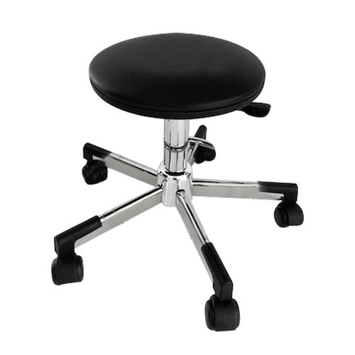 Moderner Arbeitshocker - NELBY - Nelson Mobilier - Leder / Gestell aus Metall / Gestell aus Nylon
