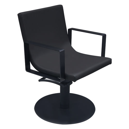 Moderner Friseurstuhl - IRON BLACK - Nelson Mobilier - Kunstleder / mit Hubhydraulik / schwarz