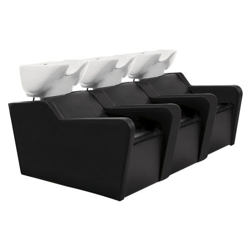 Waschsessel mit Fußstütze - TOPWASH ECO 3P - Nelson Mobilier - Kunstleder / Keramik / 3 Plätze