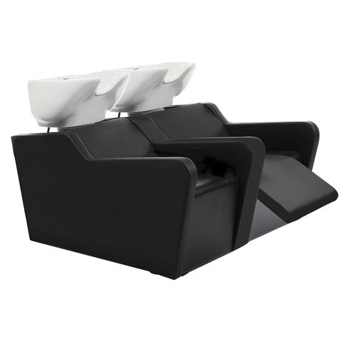 Waschsessel mit Fußstütze - TOPWASH ECO 2P - Nelson Mobilier - Kunstleder / Keramik / Zweisitzer