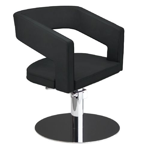 Moderner Friseurstuhl - OPEN - Nelson Mobilier - Kunstleder / mit Hubhydraulik / schwarz