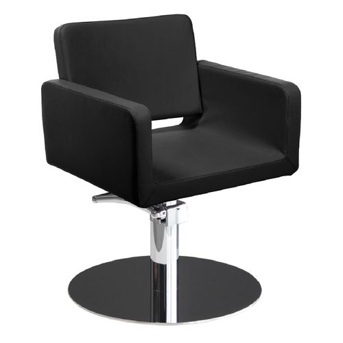 Moderner Friseurstuhl - MANIA - Nelson Mobilier - Kunstleder / mit Hubhydraulik / schwarz