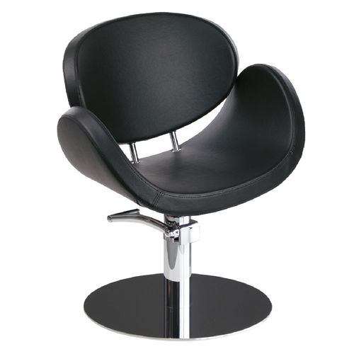 Moderner Friseurstuhl - BOWY - Nelson Mobilier - Kunstleder / mit Hubhydraulik / schwarz
