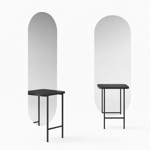 Moderner Schminktisch - BELLECOURBE - Nelson Mobilier - Metall / melaminbeschichtet / Glas