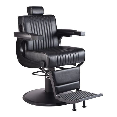 Stahl-Barbiersessel - MIDNIGHT - Nelson Mobilier - Polyurethanschaum / hochdichter Schaumstoff, beschichtet / mit Kopfstütze