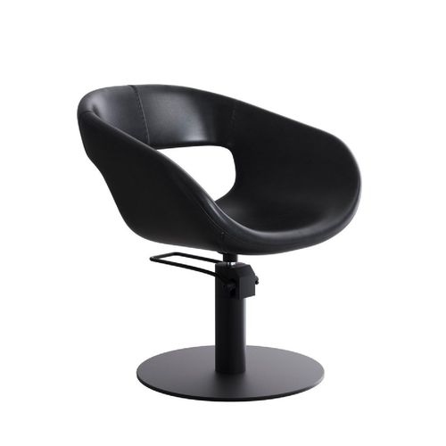 Kunstleder-Friseurstuhl - MELLO - Nelson Mobilier - schwarz / für Gewerbegebrauch / Gestell aus gestrichenem Metall