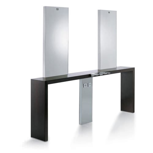Moderner Schminktisch - KRYSTAL MURALE 2P - Nelson Mobilier - Laminat / Edelstahl / poliertes Aluminium