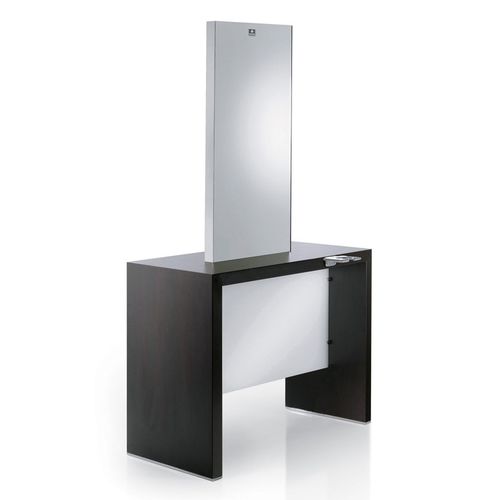Moderner Schminktisch - KRYSTAL CENTRALE  - Nelson Mobilier - Laminat / poliertes Aluminium / Glas