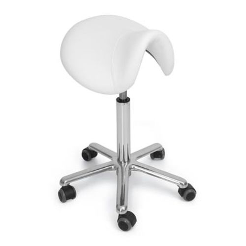 Moderner Arbeitshocker - LONGCHAMP - Nelson Mobilier - Gestell aus Aluminium / mit Rollen / Polster