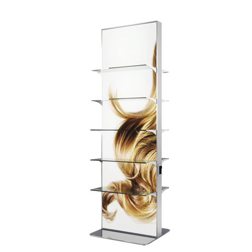 Präsentierregal für Kosmetika - FRAIM EXPO - Pietranera - Glas / Platten / für Frisörsalon