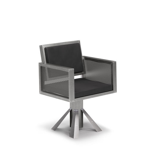 Moderner Friseurstuhl - IRON  - VEZZOSI - Kunstleder / Metall / mit Hubhydraulik
