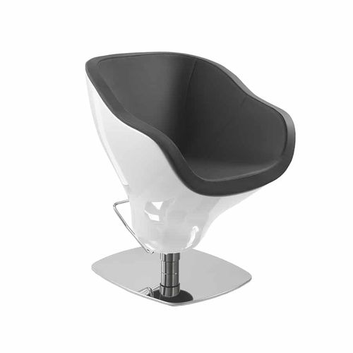 Moderner Friseurstuhl - CURVE - VEZZOSI - Kunstleder / Glasfaser / polierter Stahl