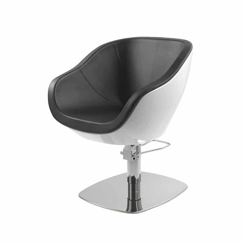Moderner Friseurstuhl - CURVE - VEZZOSI - Kunstleder / Glasfaser / polierter Stahl