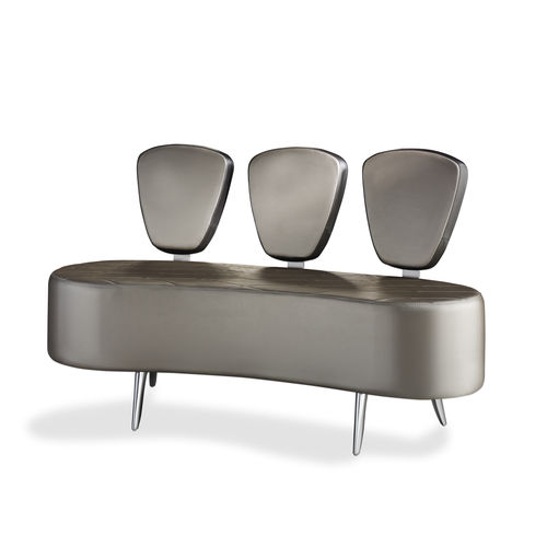 Stil-Polsterbank - STAR 3  - VEZZOSI - Leder / Aluminium / Aluminium