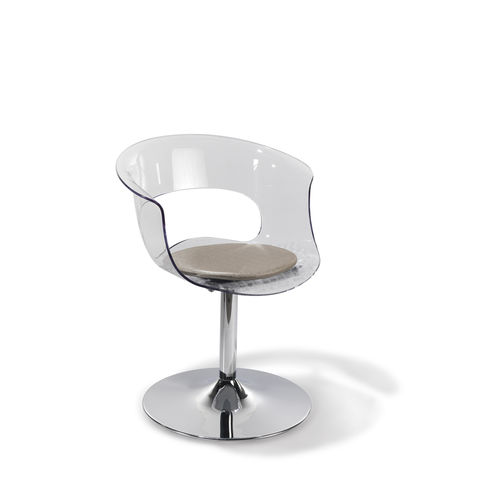 Minimalistischer Friseurstuhl - APPLE  - VEZZOSI - Kunstleder / Acryl / mit Kissen
