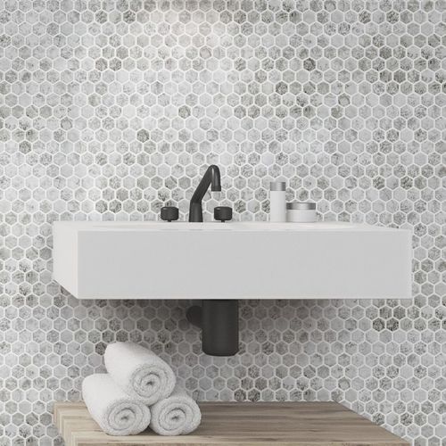 Glasmosaikfliese - HEX CRAQUELE - ONIX Mosaico - matt / für den Innenraum / für Pool