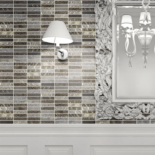 Glasmosaikfliese - CRYSTALGLASS - ONIX Mosaico - metallisiert / für den Innenraum / Wand