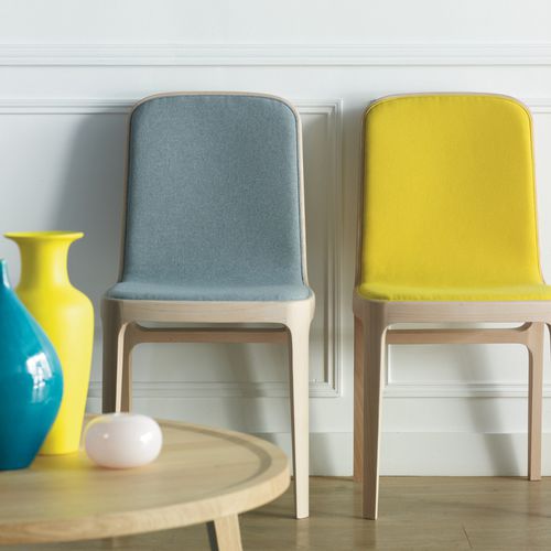Moderner Stuhl - YUME - Perrouin Sièges - für den Innenraum / Stoff / Rattan
