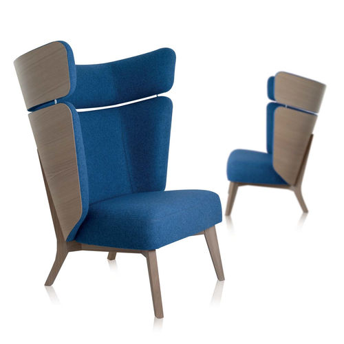 Moderner Kaminsessel - INSIDE XL - Perrouin Sièges - Stoff / Eiche / Hochlehner