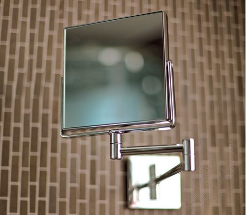 Wandmontierter Spiegel für Badezimmer - APIR SRL - modern / quadratisch / Metall