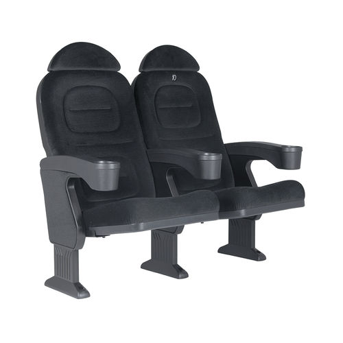 Stoffkinosessel - ROMA V05 - Euro Seating International - schwarz / mit Kopfstütze