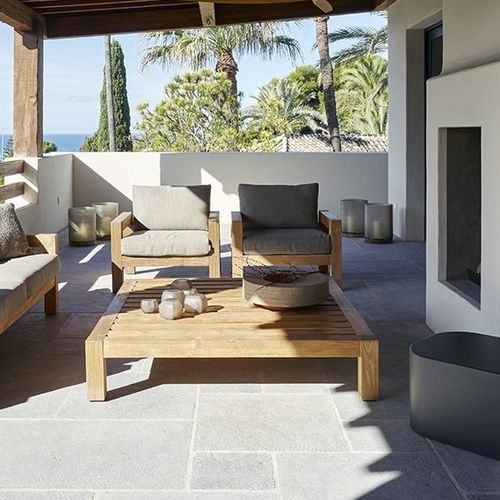 Moderner Couchtisch - ANNET - Piet Boon Collection - Teakholz / Gestell aus Teakholz / rechteckig