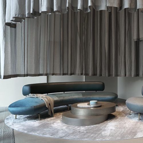 Halbrundes Sofa - ELLA - Piet Boon Collection - modern / Stoff / Leder