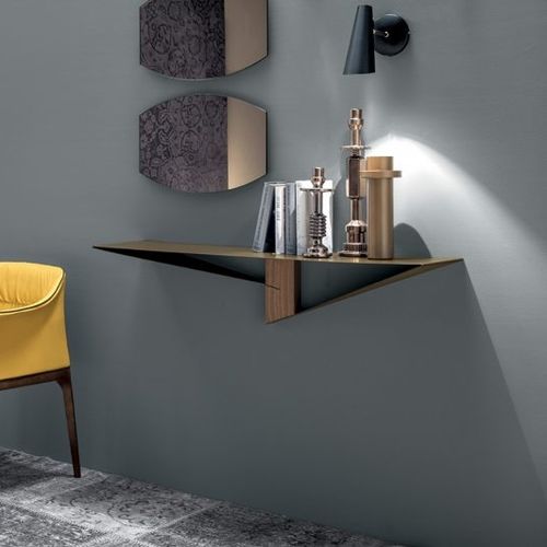 Wandmontiertes Regal - Bay  - Cliff Young - modern / Eiche / Nussbaum