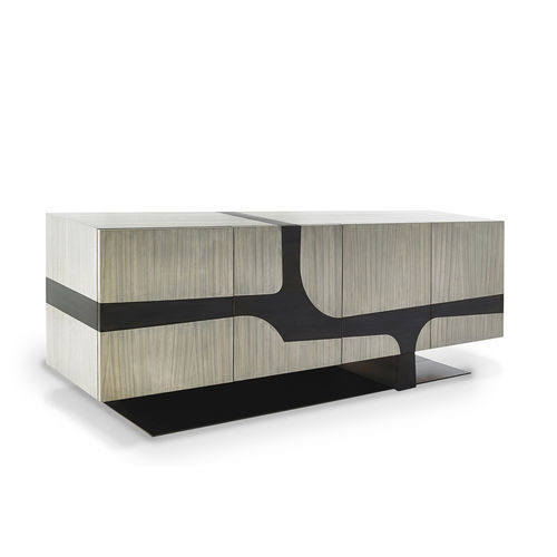 Modernes Sideboard - CY Nobu - Cliff Young - Holz / Stahl / mit Schubladen