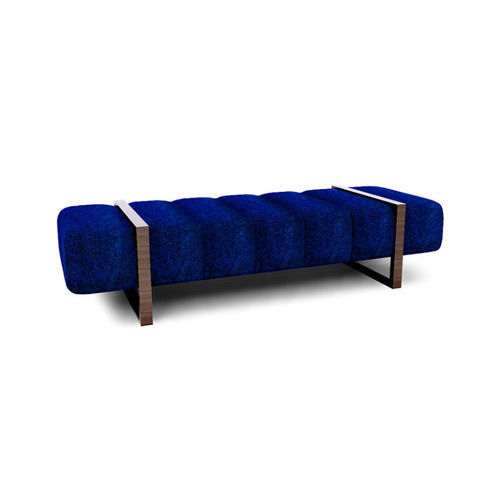 Moderne Bank - CY Indigo - Cliff Young - Holz / Stoff / Leder