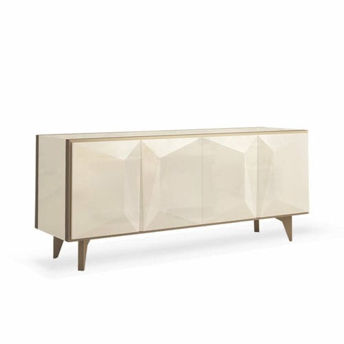 Modernes Sideboard - CY Faceted - Cliff Young - lackiertes Holz / Bronze / mit 4 Beinen