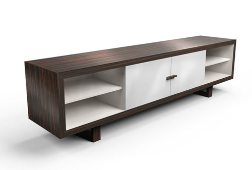 Modernes Sideboard - CY Quattro - Cliff Young - Macassar-Ebenholz / Nickel / Vinyl