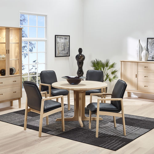 Esstisch / skandinavisches Design - 4276EK/0 - dyrlund - Eiche / Gestell aus Eiche / rund