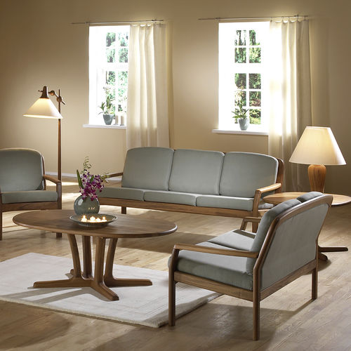 Sofa / skandinavisches Design - 1613 series - dyrlund - Stoff / Leder / mit Armlehnen