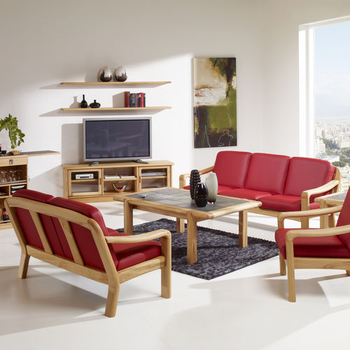 Sofa / skandinavisches Design - 1240A series - dyrlund - Stoff / Leder / mit Armlehnen